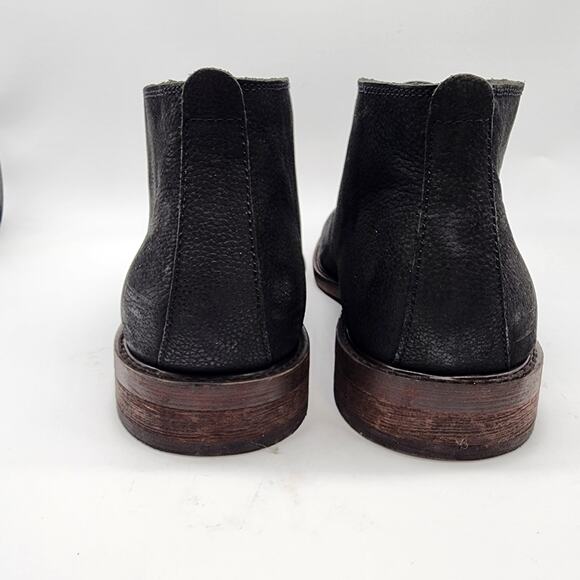 Aston Grey Khanov Chukka Boots Men\'s 11 Black Leather‎ Lace-up